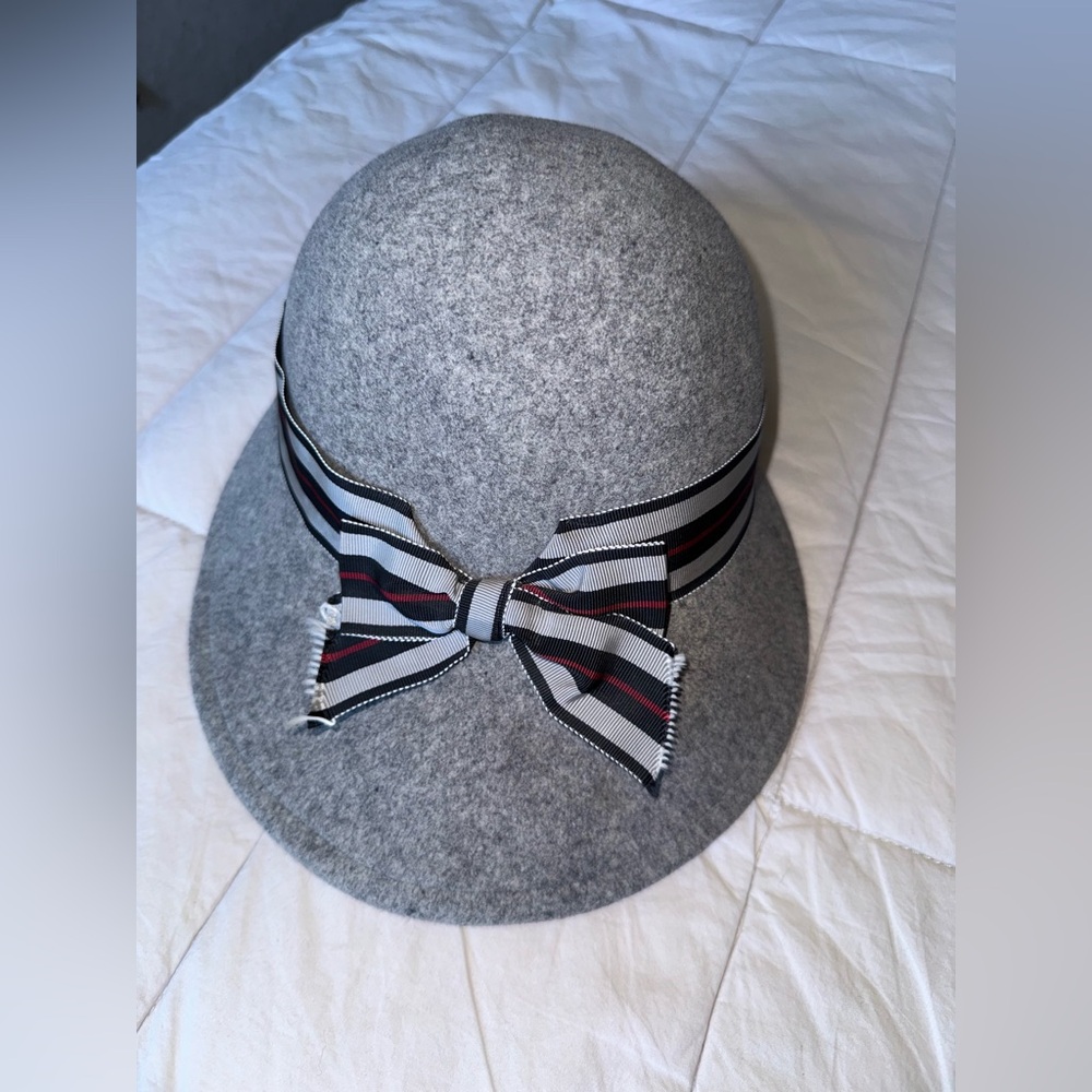 Betmar Classic Gray Hat with Striped Bow